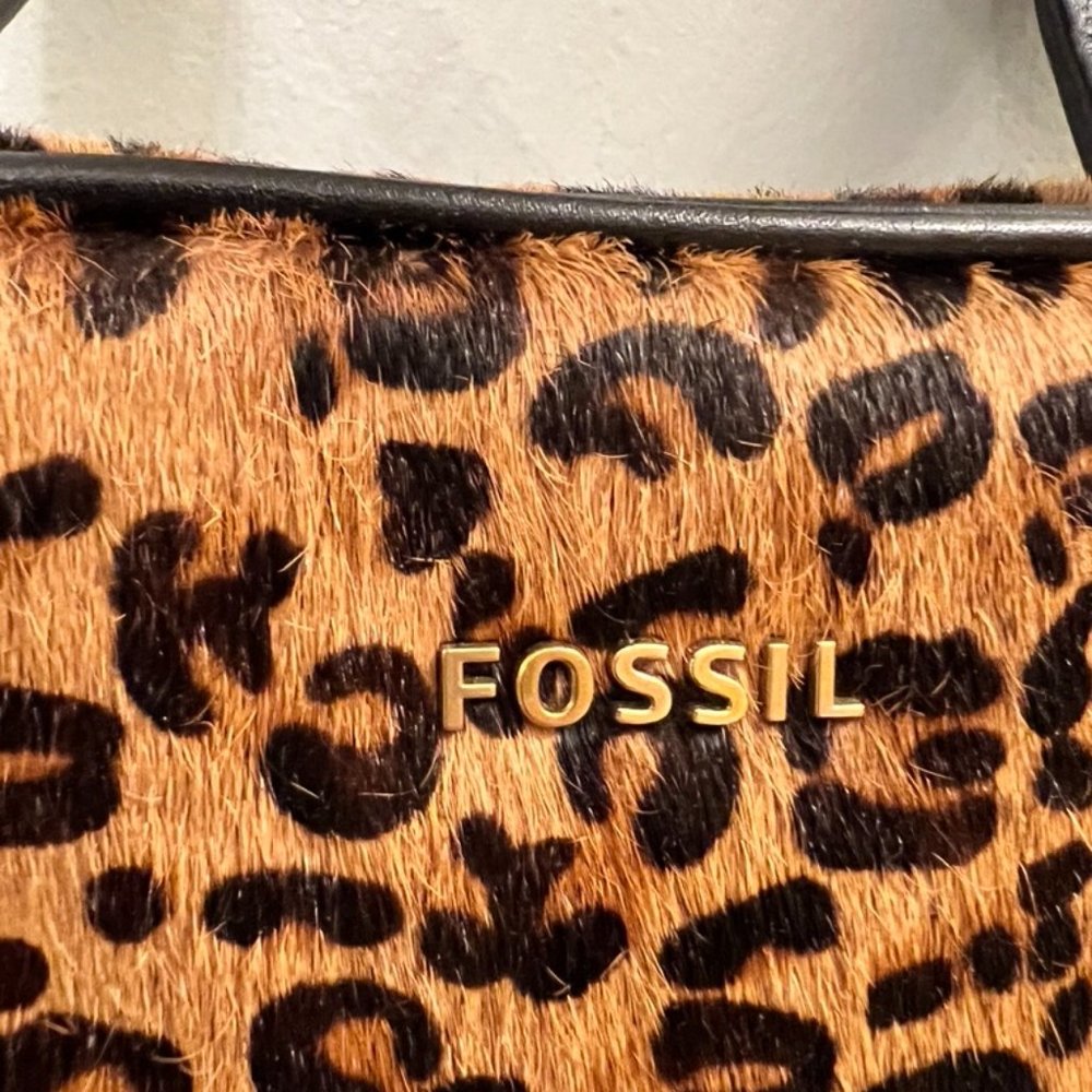 Fossil Cheetah/Leopard Print Shoulder Bag, Euc, R… - image 4
